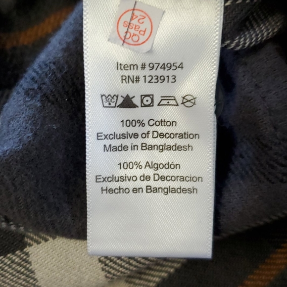NWOT Jach's• L shirt flannel plaid gray button up - Picture 11 of 11